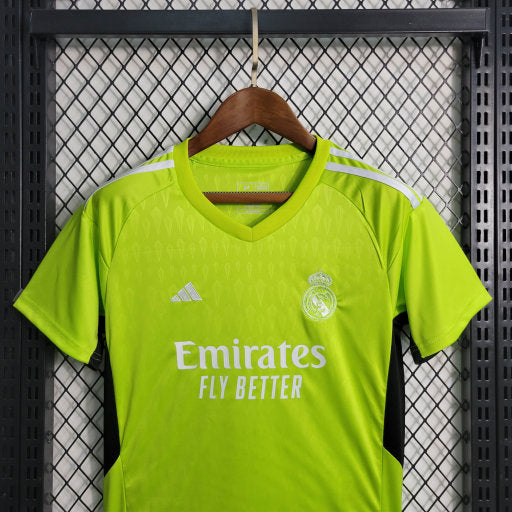 Uniforme do Real Madrid Goleiro 2023/24 Adidas Infantil