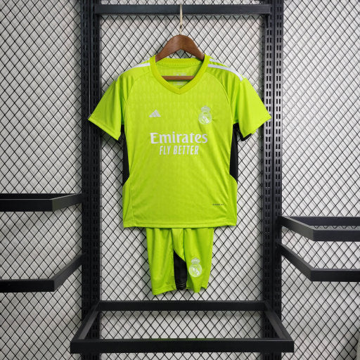 Uniforme do Real Madrid Goleiro 2023/24 Adidas Infantil