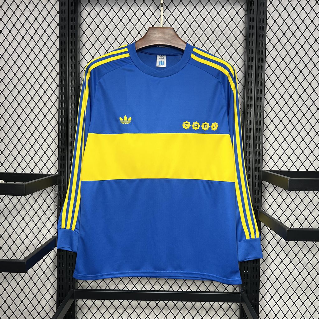 Camisa Boca juniors 1981 Retrô Manga Longa Masculina