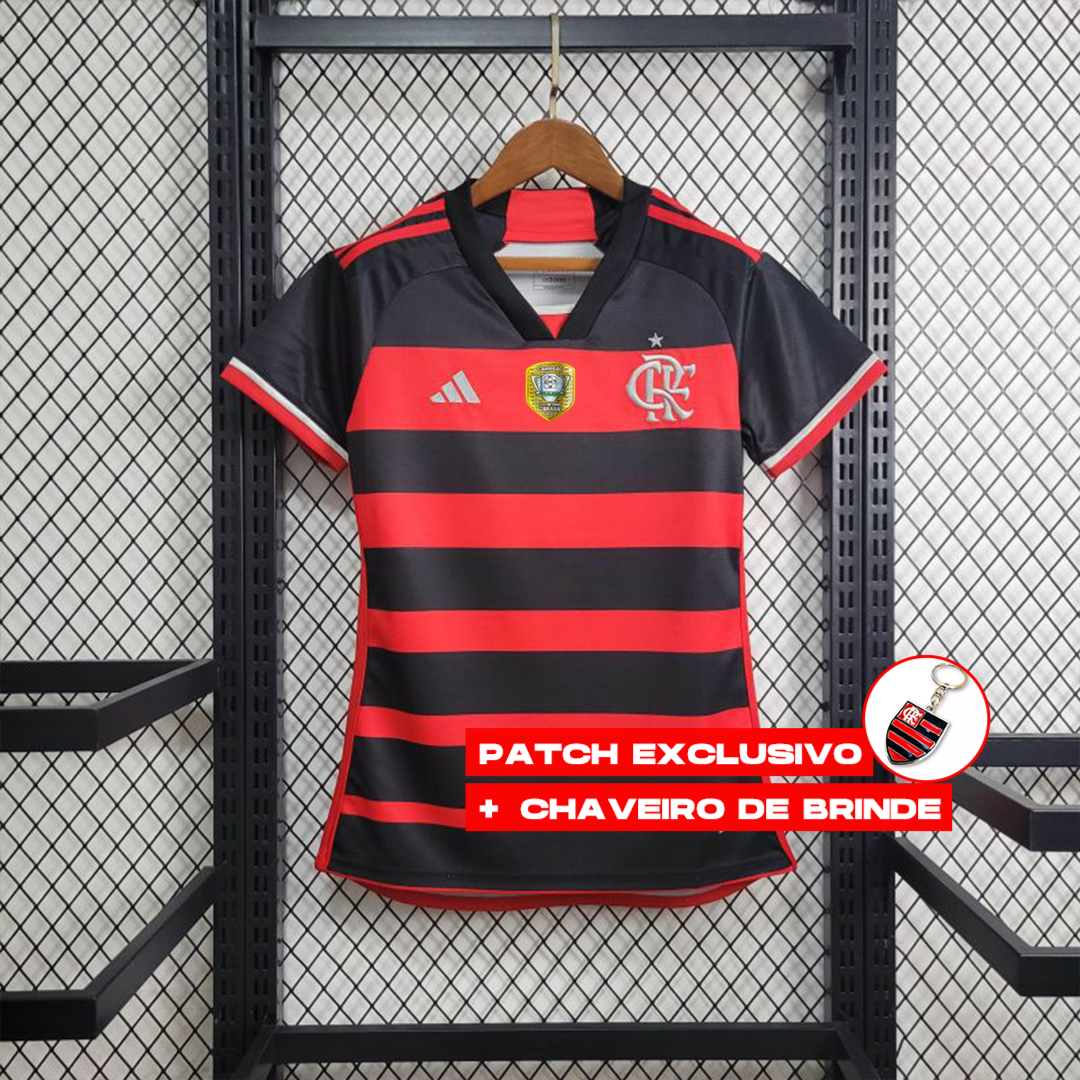 Camisa Flamengo Home + Pach Copa do Brasil (1) 2024/25 Feminina