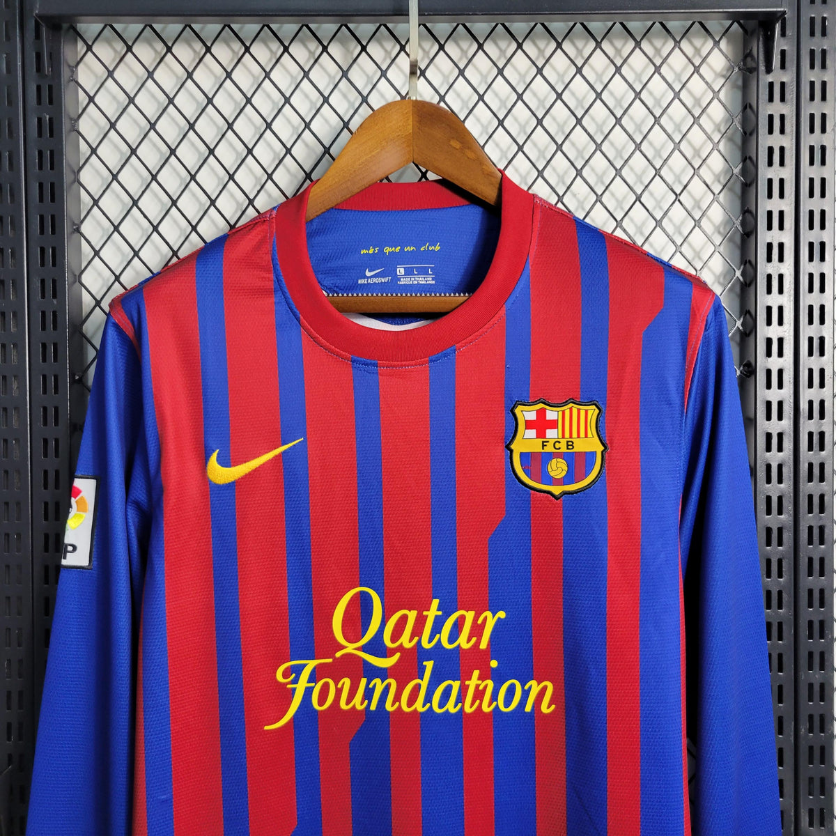 Camisa Barcelona 2011/12 Retrô Home Manga Longa Masculina