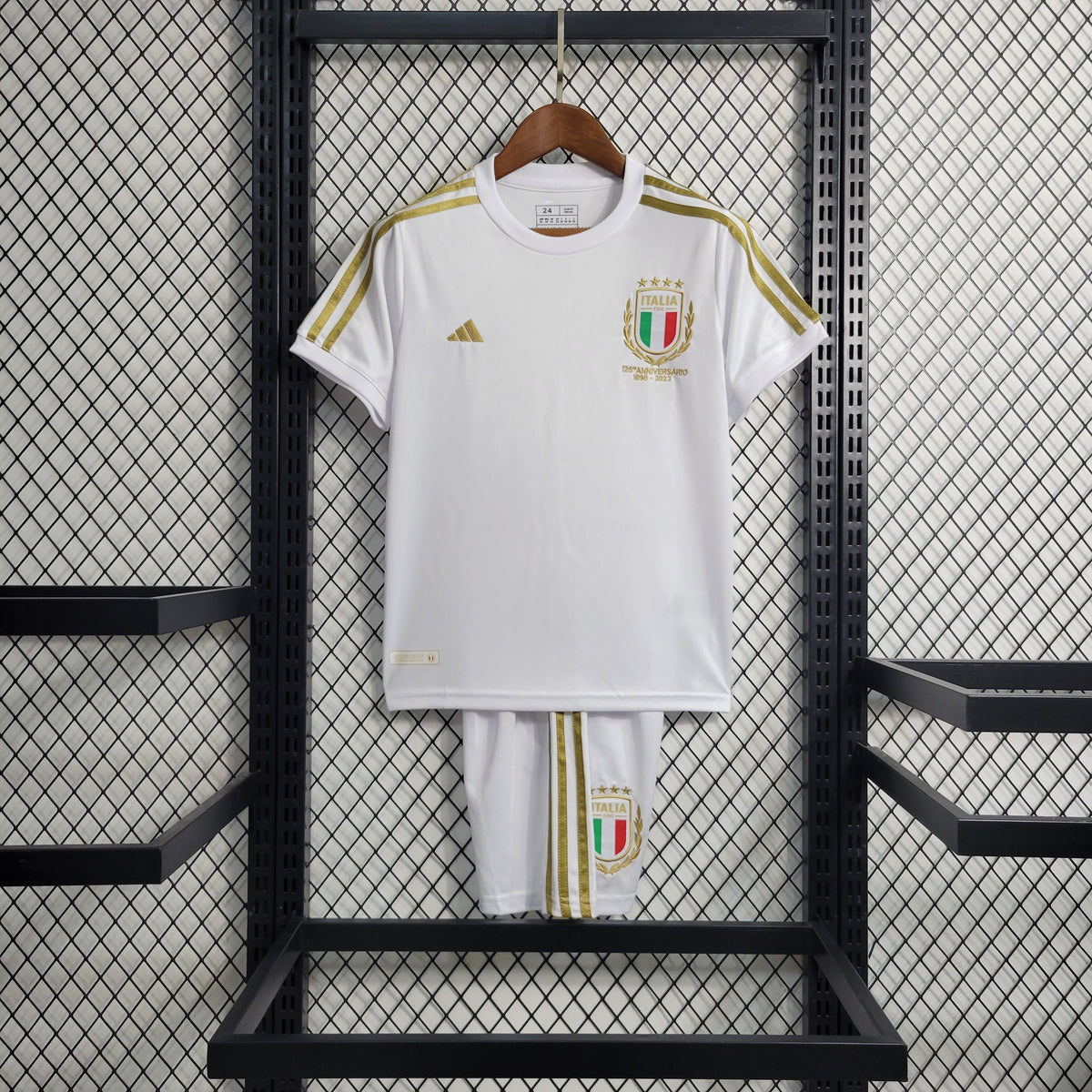 Uniforme Itália White Comemorativo  2023/24 Adidas Infantil