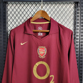 Camisa Arsenal 2005/06 Retrô Manga Longa Masculina