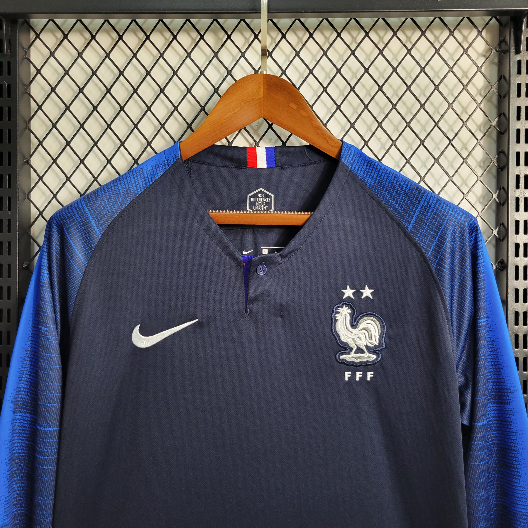 Camisa França World Cup 2018  Retrô Manga Longa Masculina