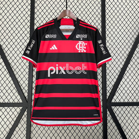 Camisa Flamengo Home (1) 2024/25 Adidas Torcedor Masculina Com Patrocínios