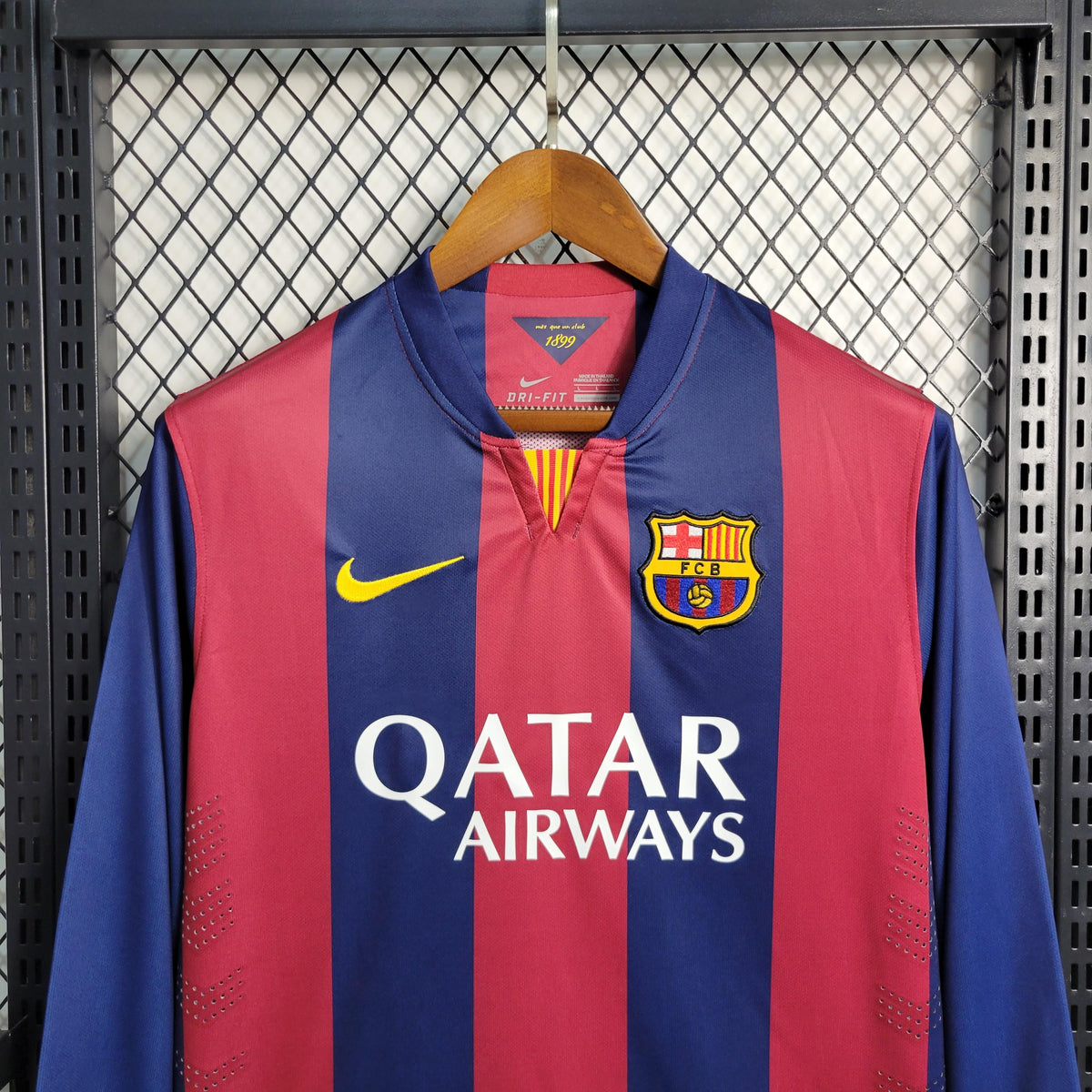 Camisa Barcelona 2014/15 Retrô Home Manga Longa Masculina