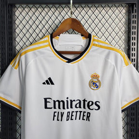 Camisa Real Madrid Home (1) 2023/24 Adidas Torcedor Masculina + Pachs 15 Champions League