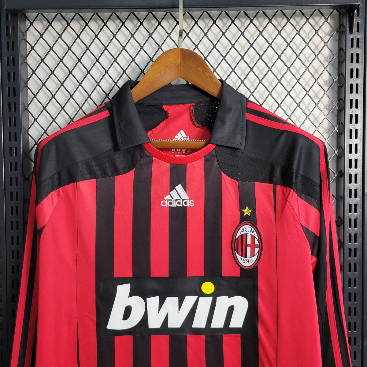 Camisa Milan Home (1) 2007/08 Adidas Retrô Manga Longa Masculina