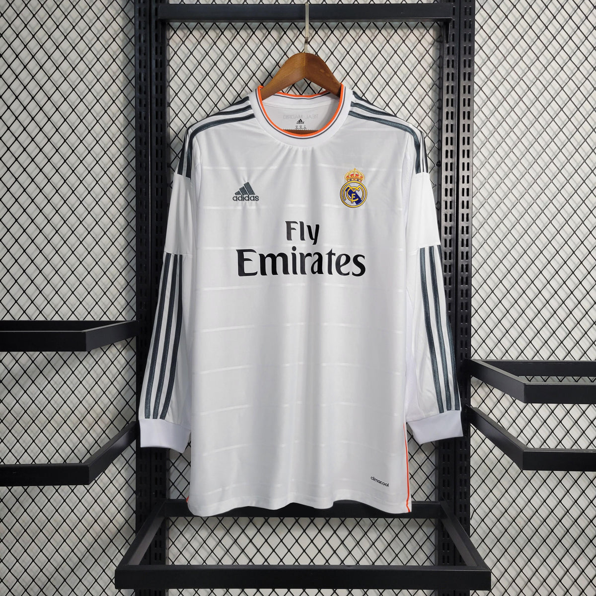 Camisa Real Madrid 2013/14 Retrô Home Manga Longa Masculina