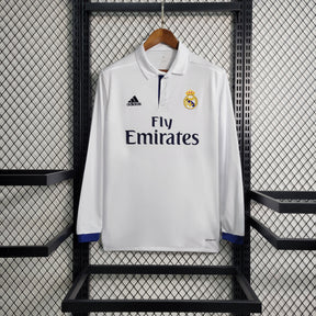 Camisa Real Madrid Home (1) 2016/17  Retrô Manga Longa Masculina