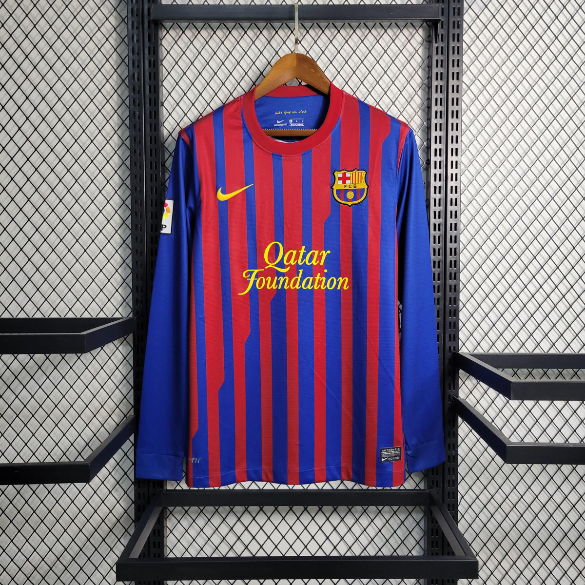 Camisa Barcelona 2011/12 Retrô Home Manga Longa Masculina