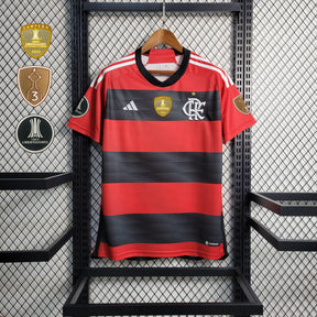 Camisa Flamengo Home (1) 2023/24 Adidas Torcedor Masculina + Pachs Libertadores