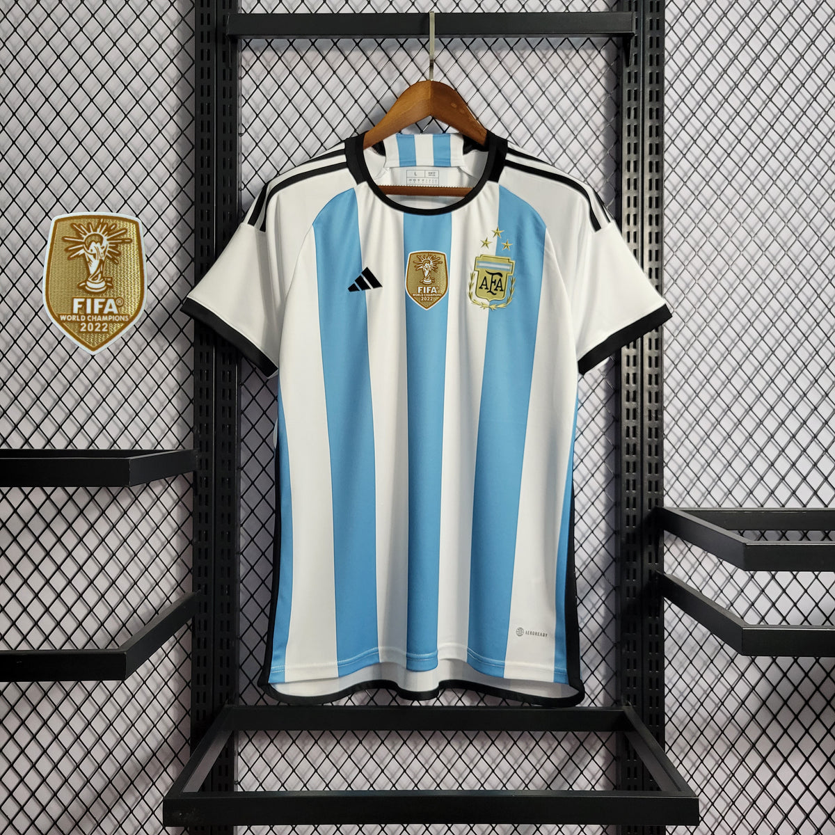 Camisa Argentina Home (1) - 3 Estrelas + Pach  2022  Torcedor Masculina