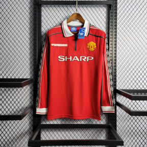 Camisa Manchester United Home (1) 1998-99 Umbro Retrô Manga Longa Masculina