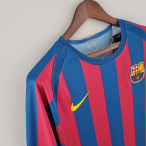 Camisa Barcelona Home (1) 2005/06 Nike Retrô Manga Longa Masculina