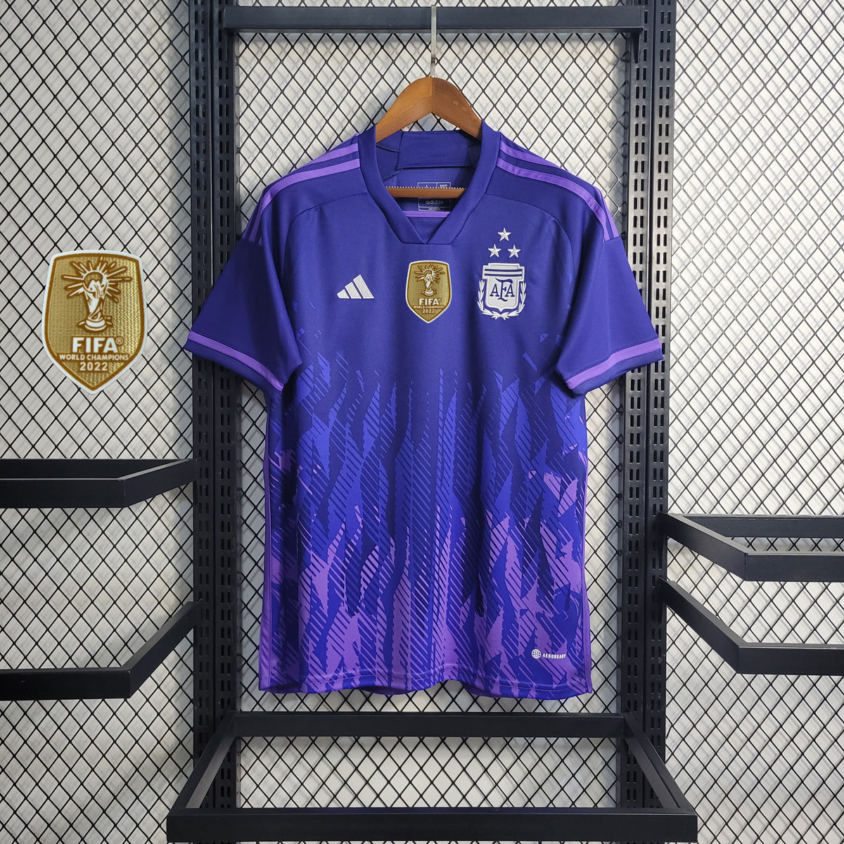 Camisa Argentina Away (2) - 3 Estrelas + Pach  2022  Torcedor Masculina